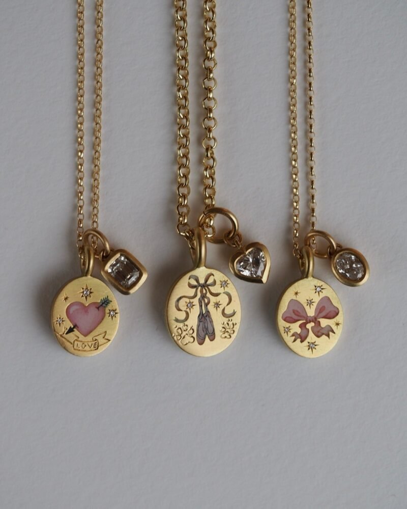 18K gold inlaid zircon with pattern design trendy personality necklace - 图片 4