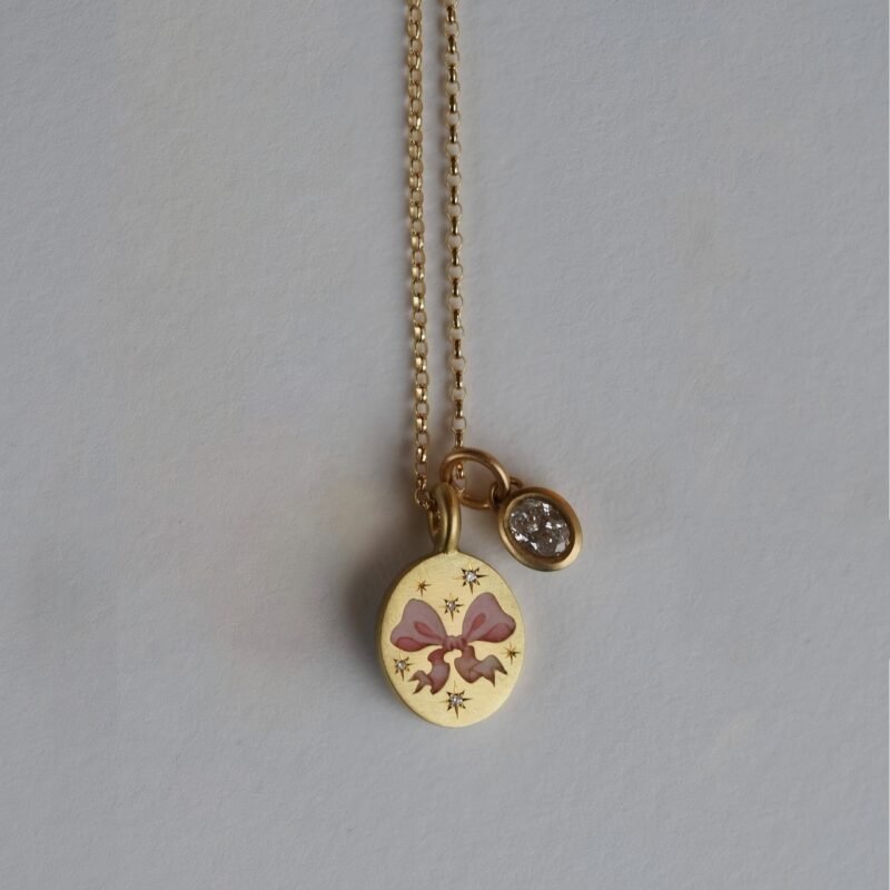 18K gold inlaid zircon with pattern design trendy personality necklace - 图片 16