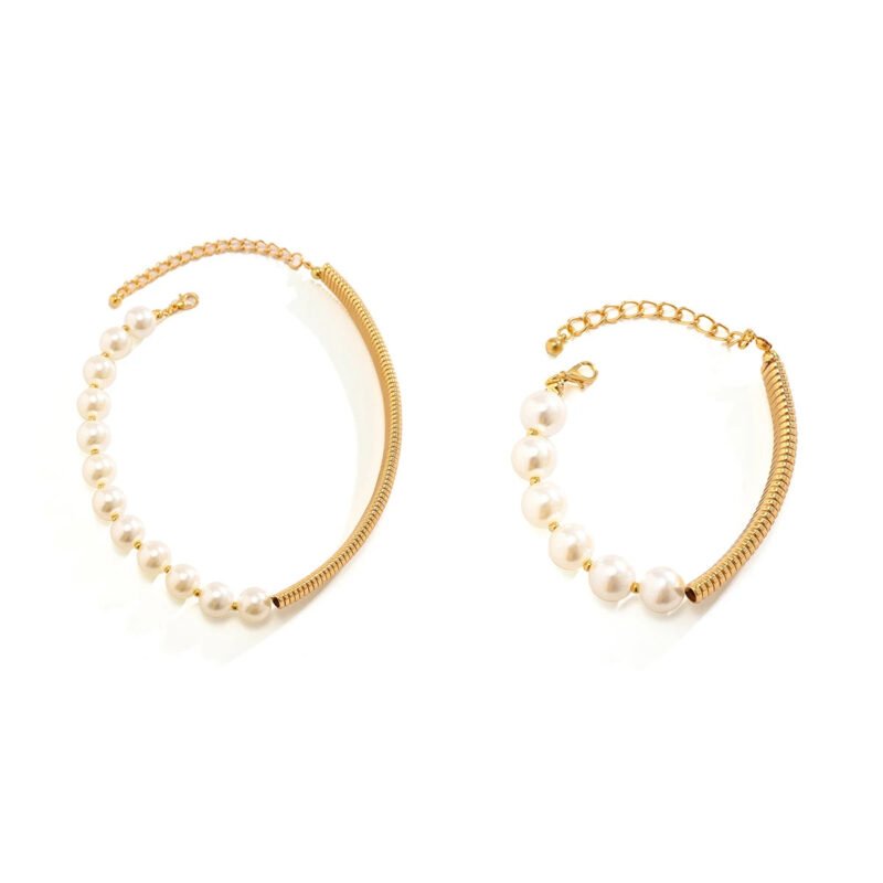 Pearl Short Choker Necklace Women Collar Wed Bridal Vintage Clavicle - 图片 5