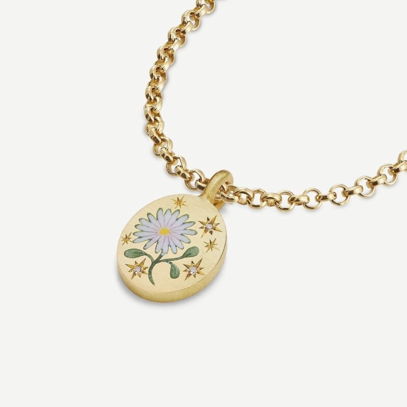 18K gold inlaid zircon with pattern design trendy personality necklace - 图片 6
