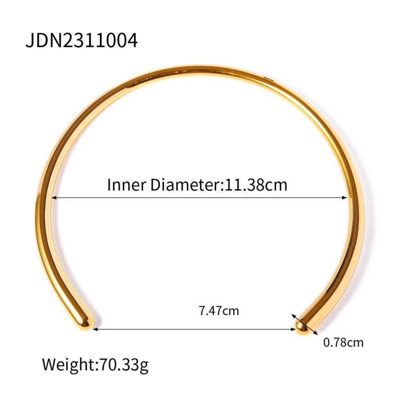 necklace for women with a minimalist glossy collar - 图片 3