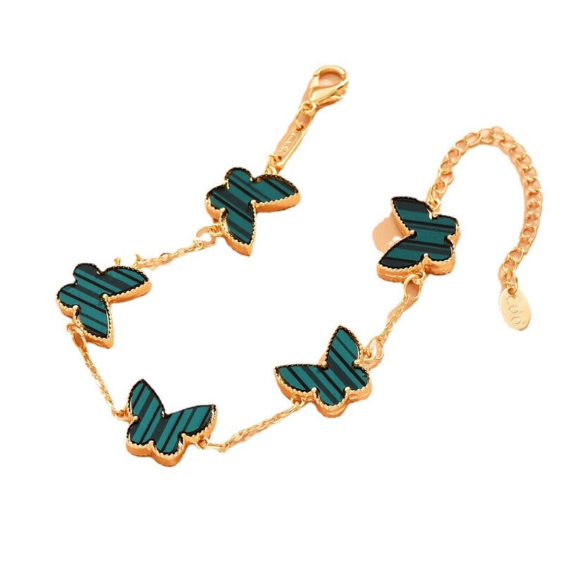 18K Gold Butterfly/Clover Design Exquisite Unique Bracelet - 图片 3