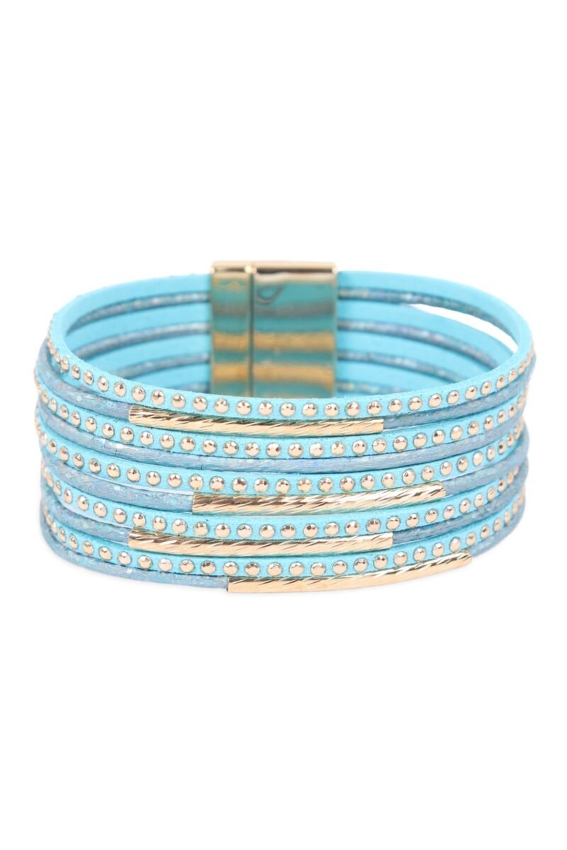 Multiline Leather Magnetic Bracelet - 图片 7