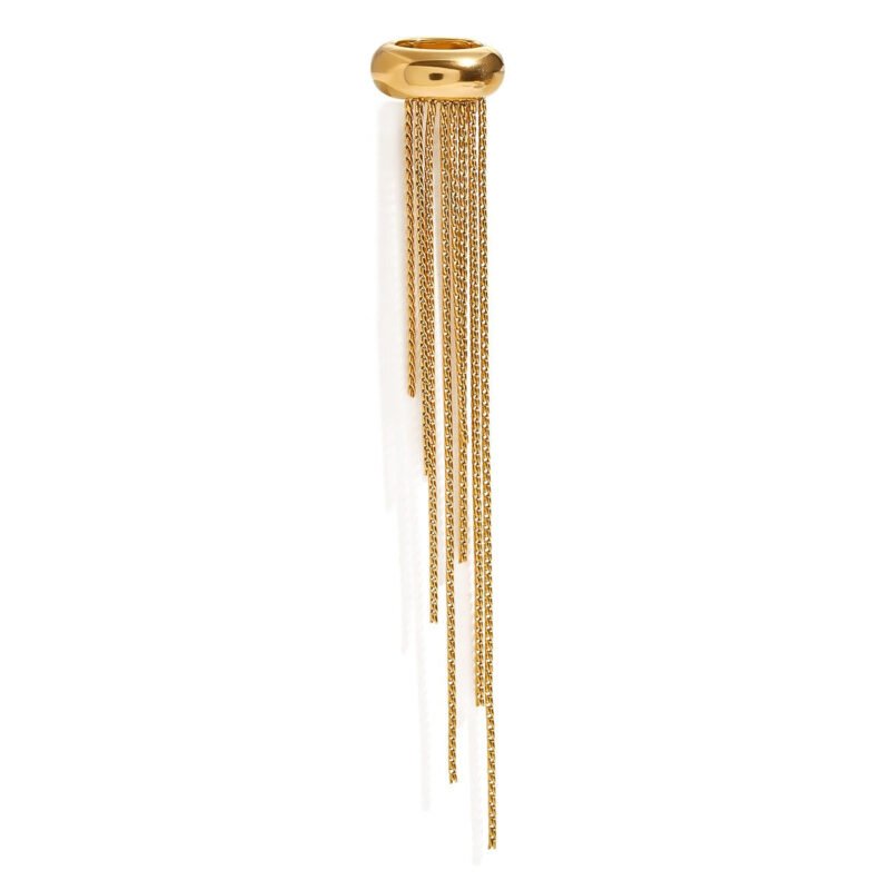 18K gold tassel design light luxury style earrings - 图片 3