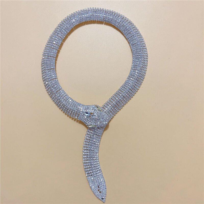 Water Diamond Snake Head Long Neckchain - 图片 2