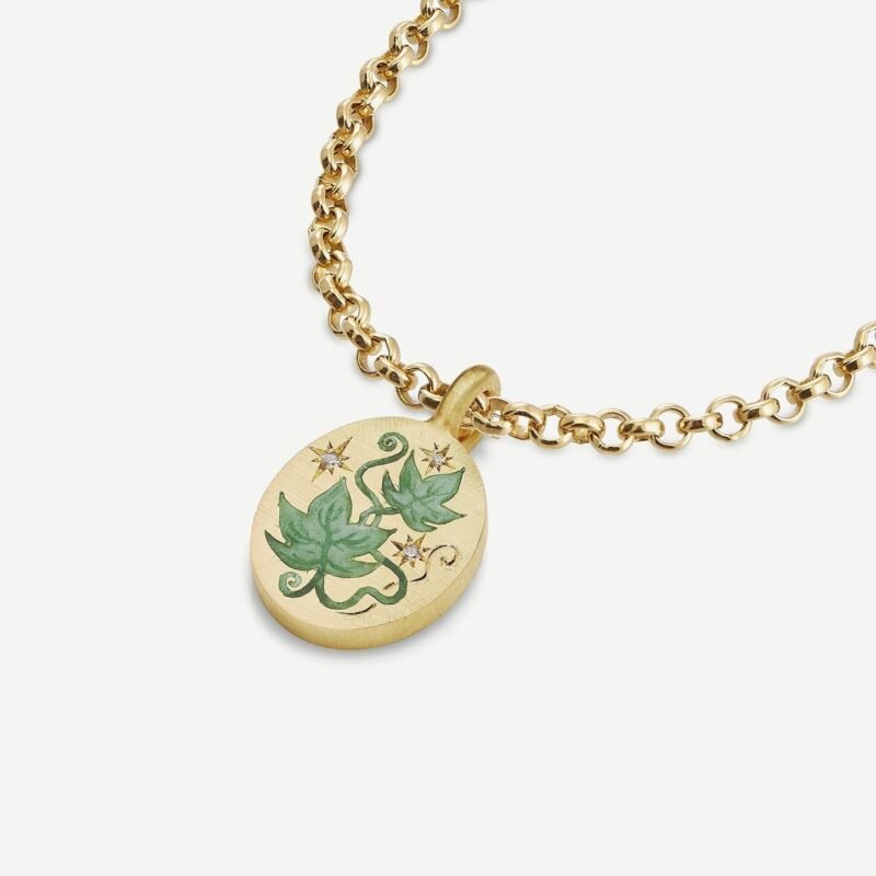 18K gold inlaid zircon with pattern design trendy personality necklace - 图片 8