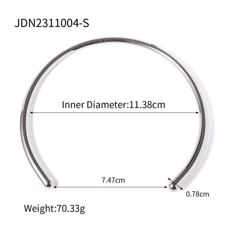 necklace for women with a minimalist glossy collar - 图片 2