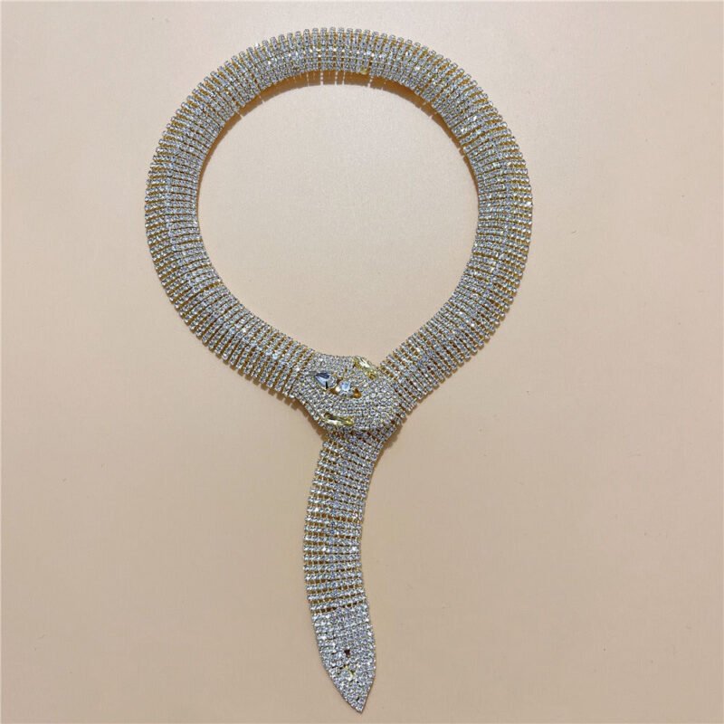 Water Diamond Snake Head Long Neckchain - 图片 4