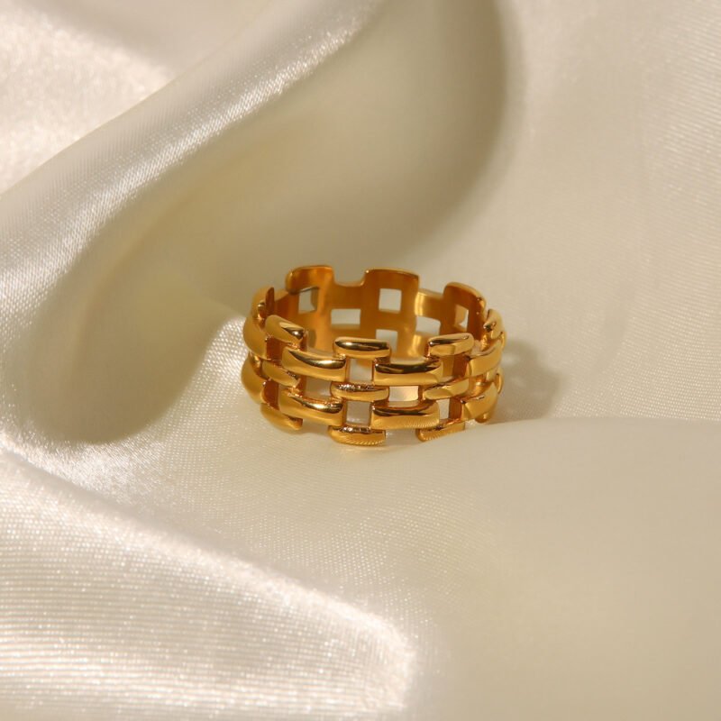INS-style titanium steel hollow rings, 18K gold watch bands, stainless steel rings - 图片 4