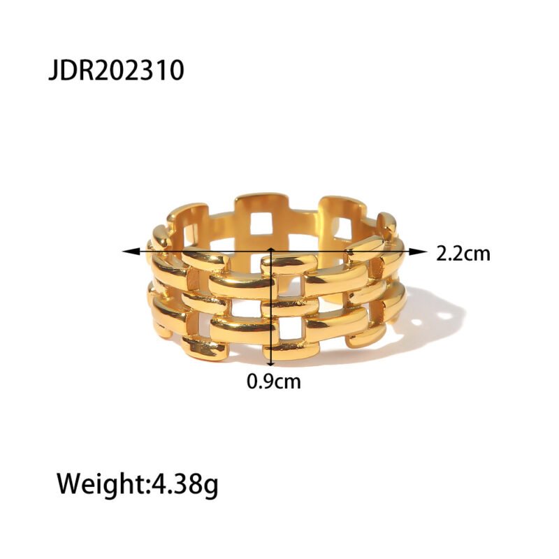INS-style titanium steel hollow rings, 18K gold watch bands, stainless steel rings - 图片 2