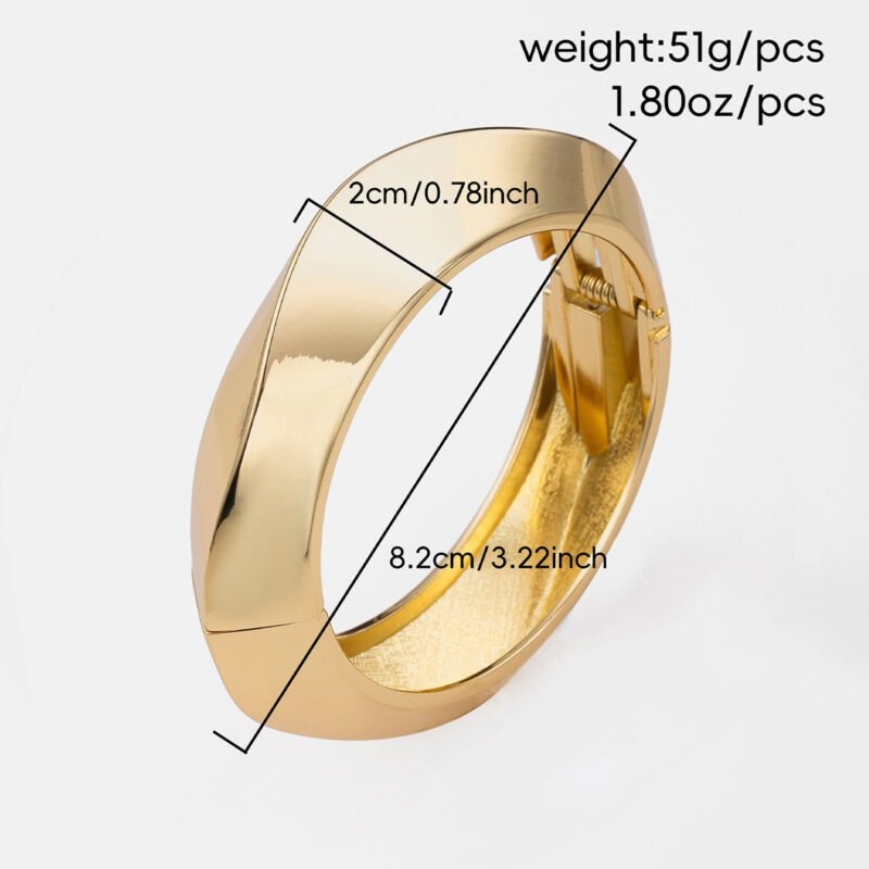 18K gold geometric ring design fashionable personality bracelet - 图片 2