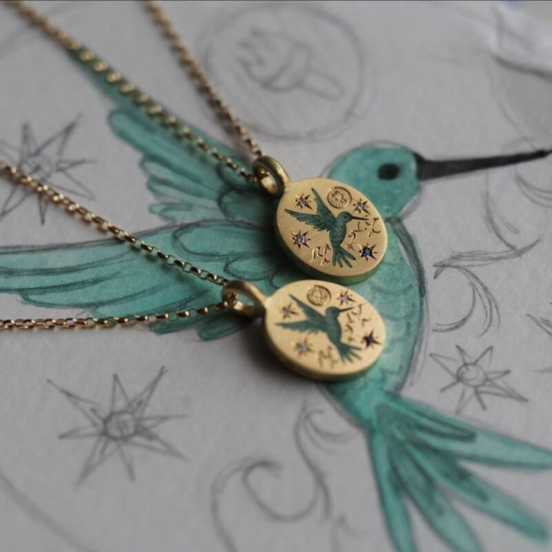 18K gold inlaid zircon with pattern design trendy personality necklace - 图片 18