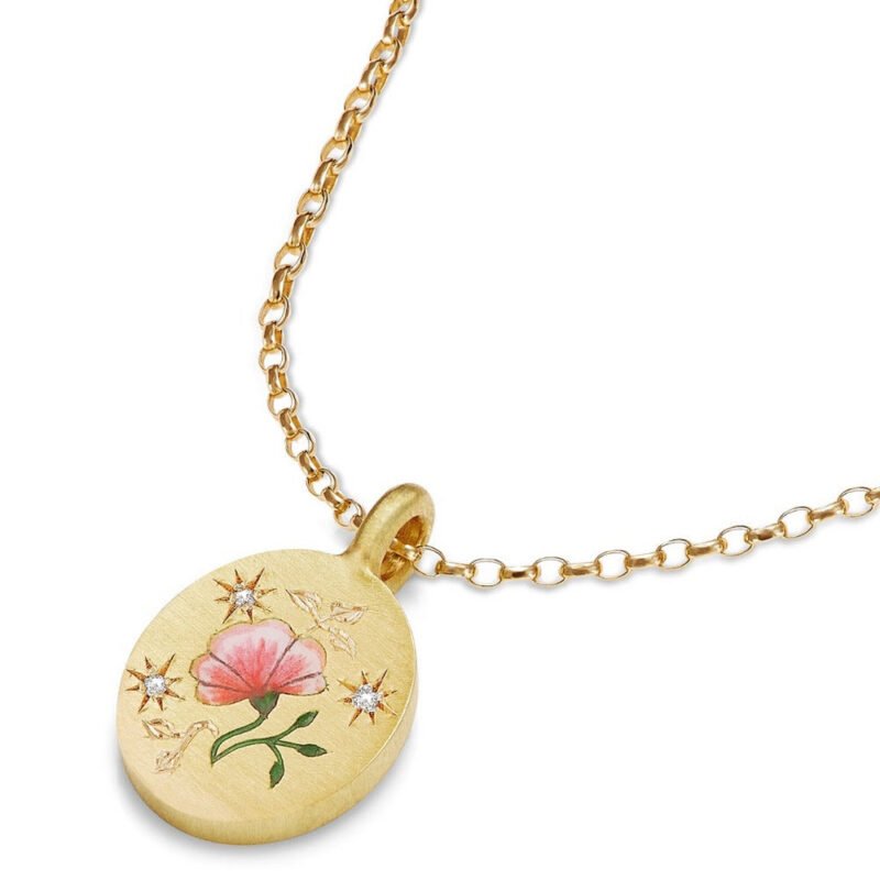 18K gold inlaid zircon with pattern design trendy personality necklace - 图片 11