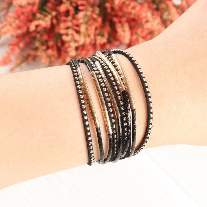 Multiline Leather Magnetic Bracelet - 图片 14