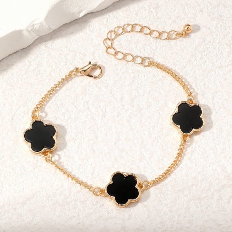 18K Gold Butterfly/Clover Design Exquisite Unique Bracelet - 图片 7