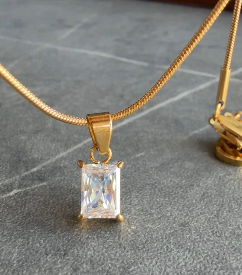 Simple and High-end 14K Gold-filled Sugar Cube Chain Necklace Jewelry · One Golden Sugar Cube Chain Necklace. - 图片 3