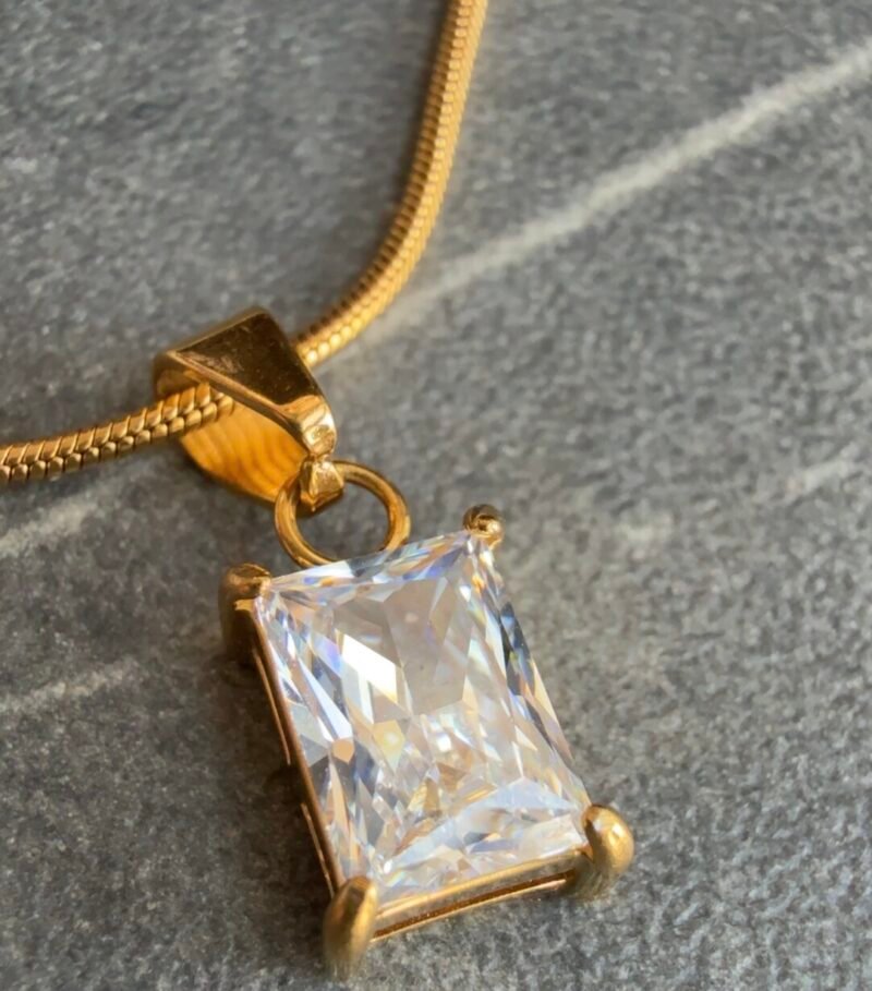 Simple and High-end 14K Gold-filled Sugar Cube Chain Necklace Jewelry · One Golden Sugar Cube Chain Necklace. - 图片 2